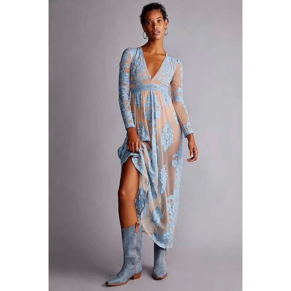 Free People x For Love & Lemons Temecula Maxi Lace Dress  $298